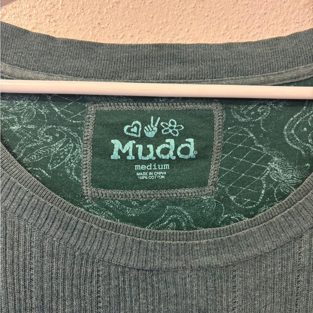 Green Ribbed Long Sleeve Top - Picture 3 of 3